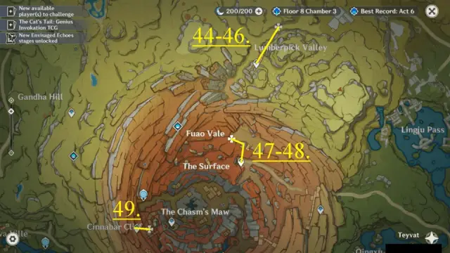 The Chasm Noctilucous Jade Farming Route Map