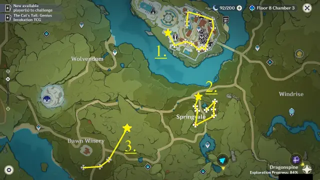 Philanemo Mushroom Farming Routes in Mondstadt