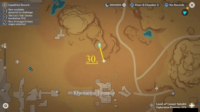 Hypostyle Desert Scarab Farming Route Map