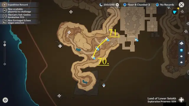 Rock Cavern Area Scarab Farming Route Map