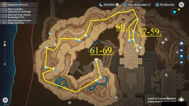 Rock Cavern Middle Level Scarab Farming Route Map