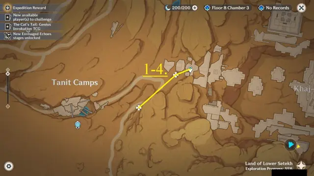 Tanit Camps Scarab Farming Route Map