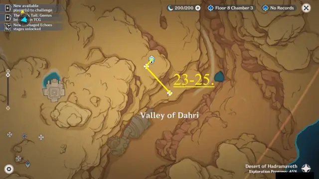 Valley of Dahri Scarab Farming Route Map