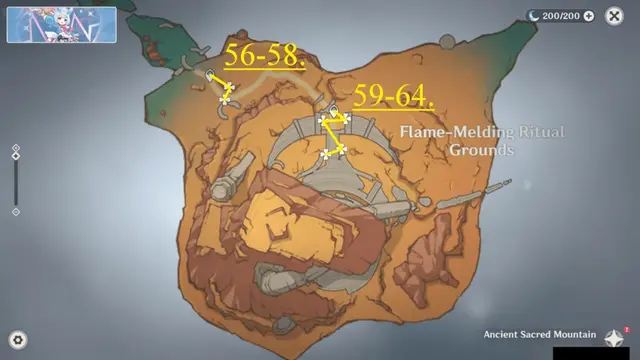 Flame Melding Ritual Grounds Skysplit Gembloom Farming Route Map