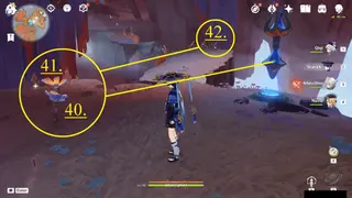 Sea of Shifting Sentience Skysplit Gembloom Farming Route: #How to reach Nodes #40, #41, and #42 from the Teleport