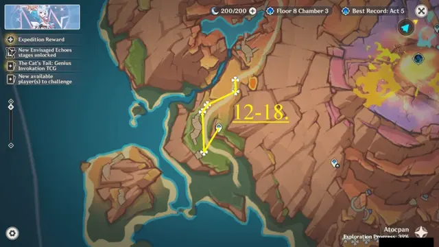 West Atocpan Skysplit Gembloom Farming Route Map