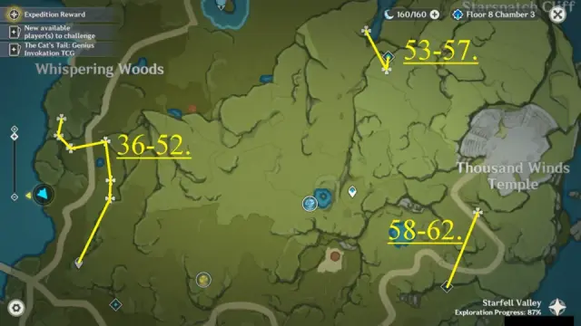 Starsnatch Cliff Small Lamp Grass Farming Route Map