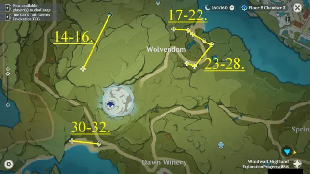 Wolvendom Small Lamp Grass Farming Route Map