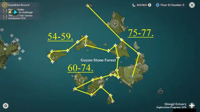 Guyun Stone Forest Starconch Farming Route Map