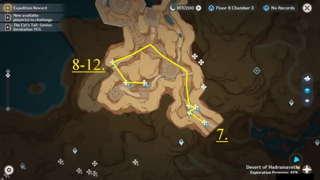 Madinat al Nuhas Upper Level Trishiraite Farming Route Map