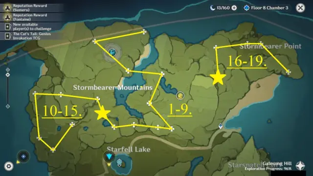 Stormbearer Mountains Valberry Farming Route Map