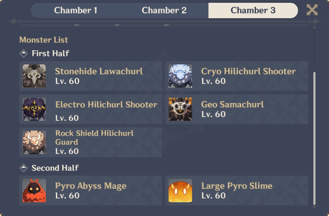 Spiral Abyss Floor 6 Chamber 3