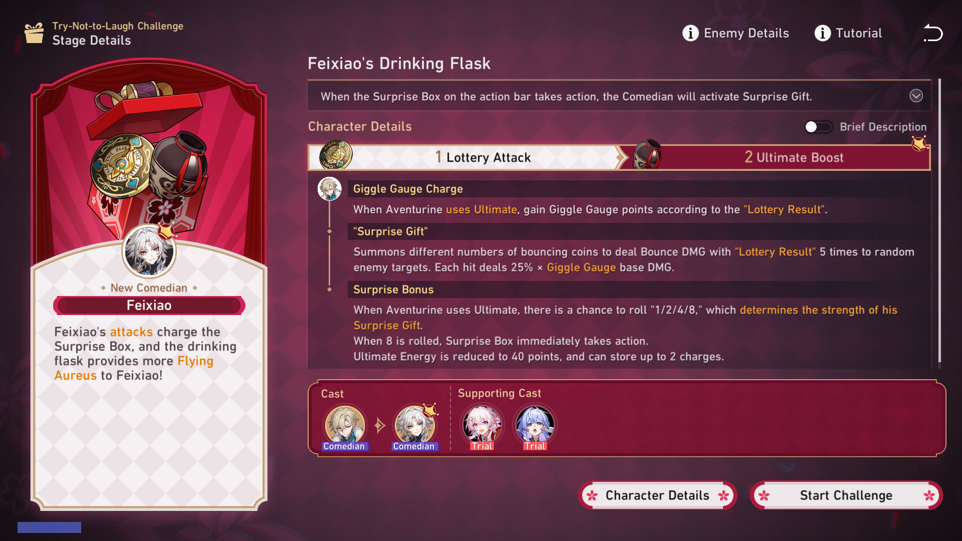 Challenge Stage Details