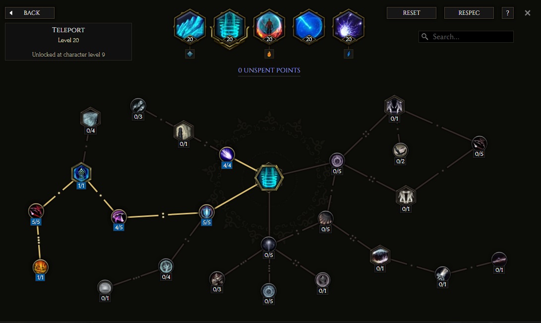 Teleport Skill Tree