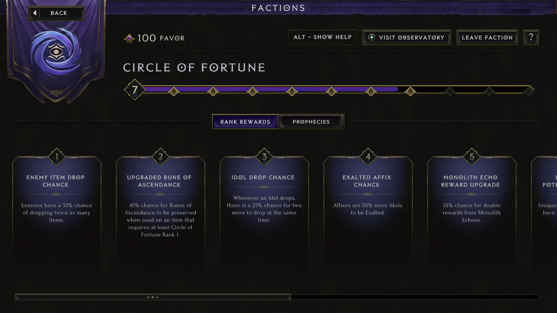 Circle of Fortune Interface