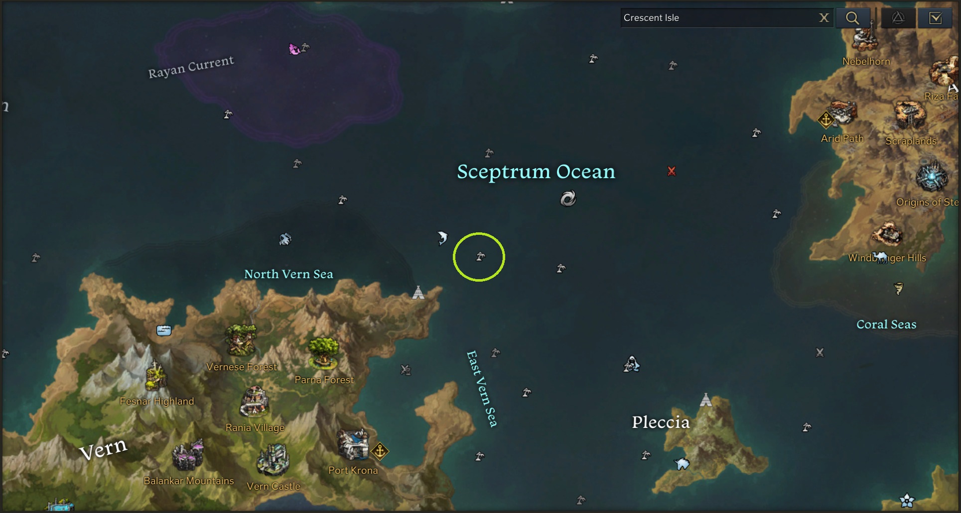 Crescent Isle Location