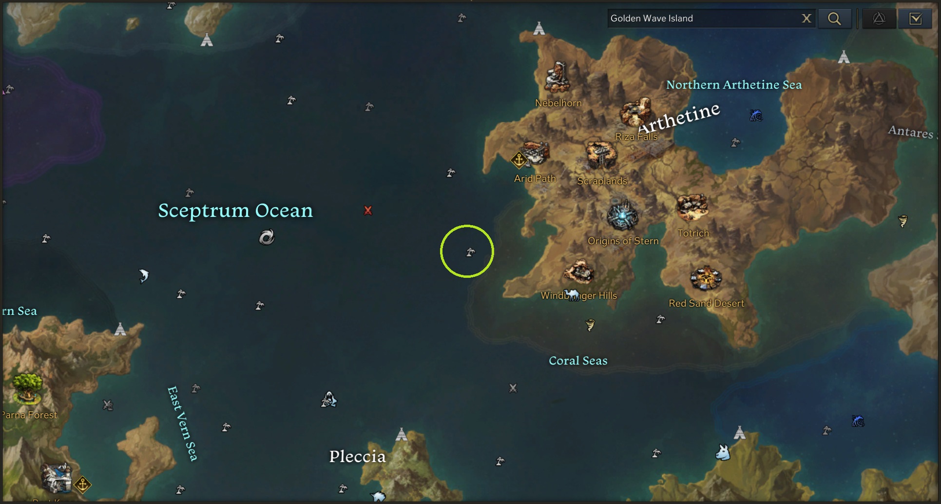 Golden Wave Island Location