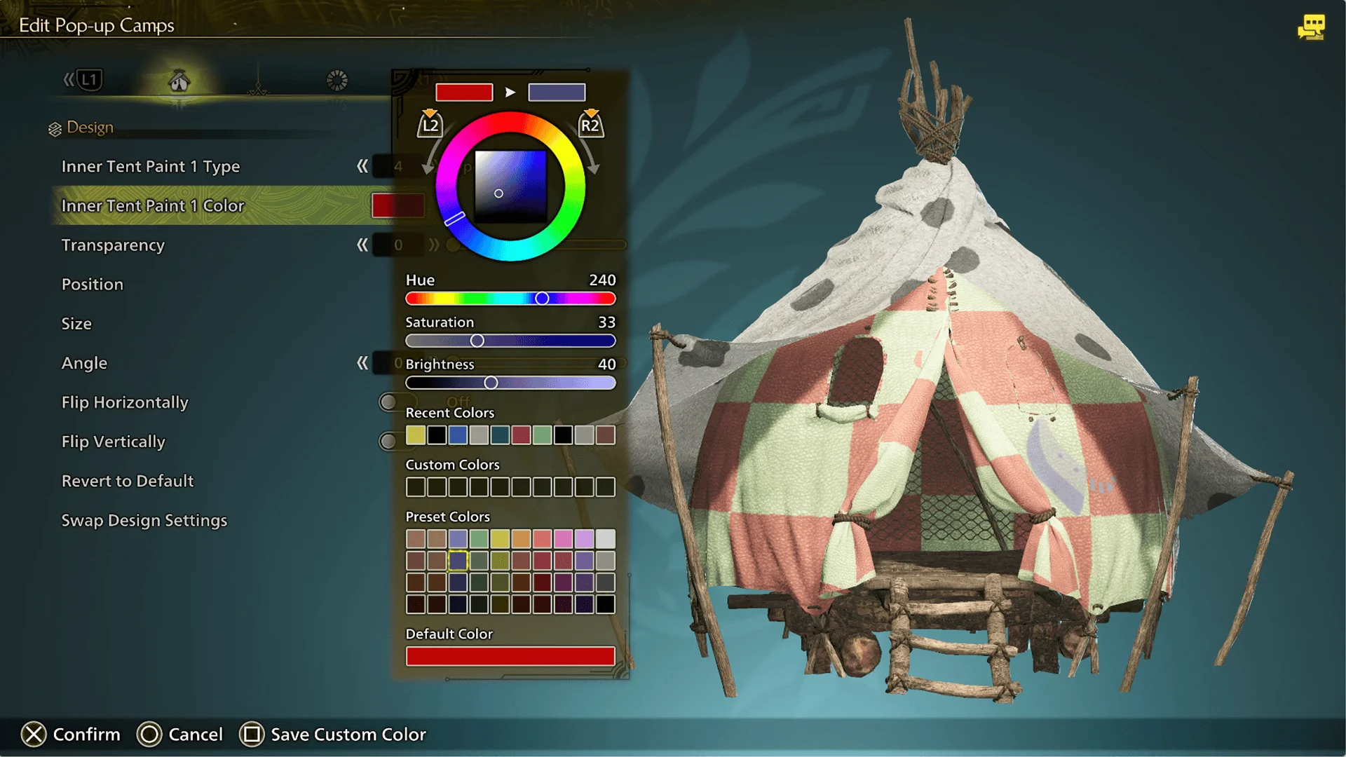 Pop-Up Camp Customization