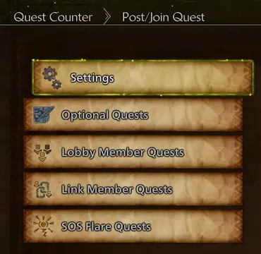 Post/Join Quest Options in Monster Hunter Wilds