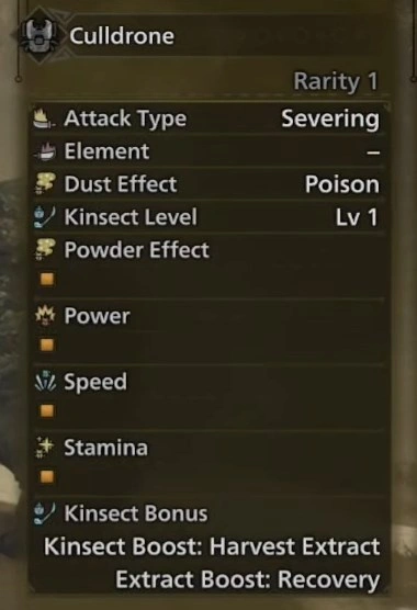 Culldrone Kinsect Stats