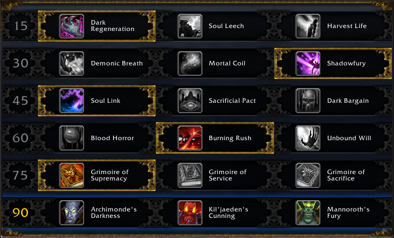 Destruction Warlock Leveling Talents
