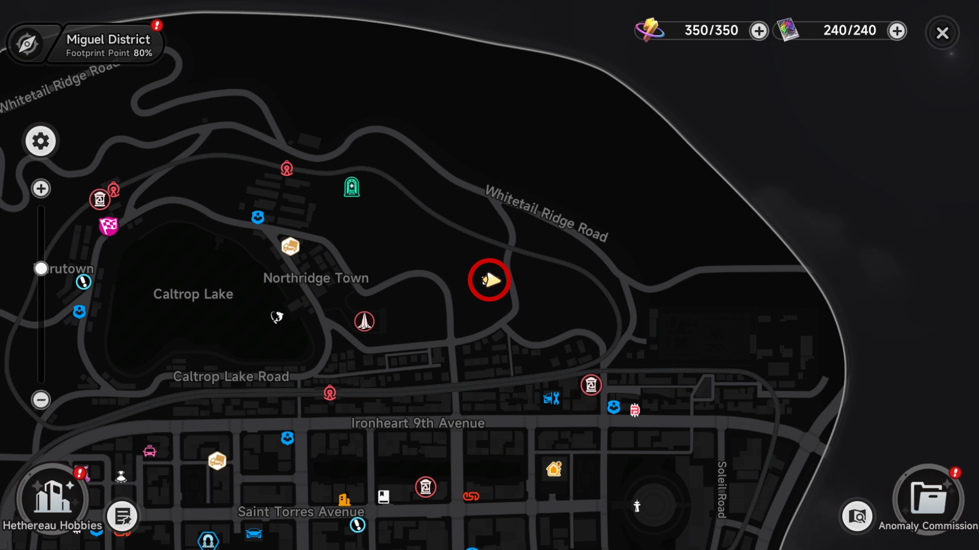 Location and interactable NPC of the Clearing after Snowfall Anomaly in Miguel District