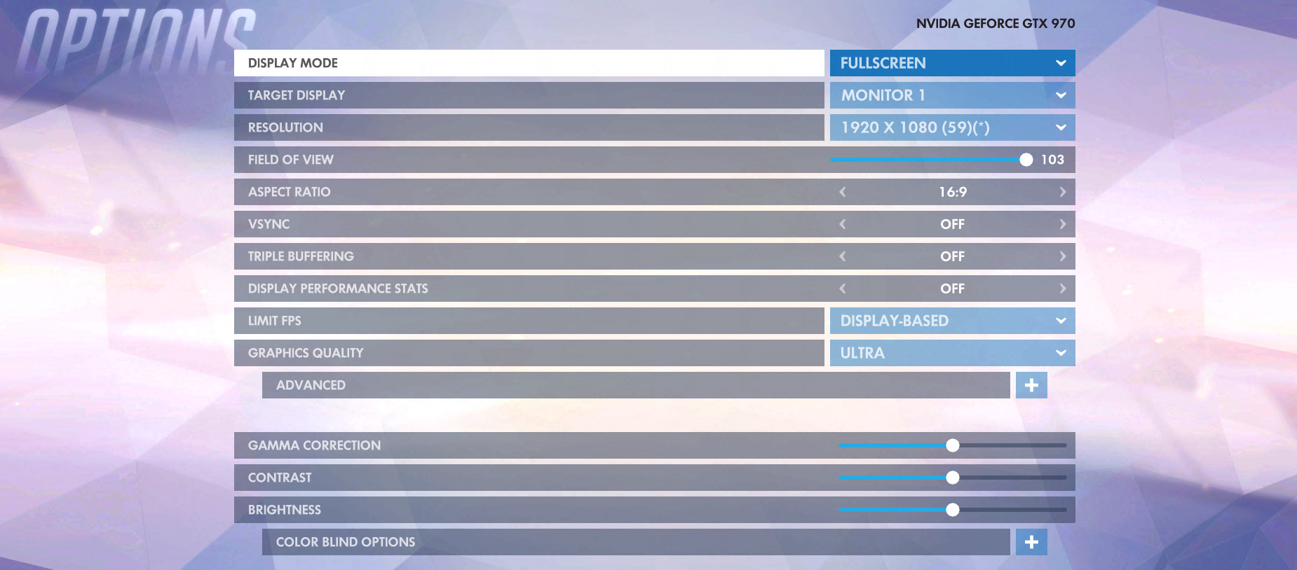 Overwatch Video Options