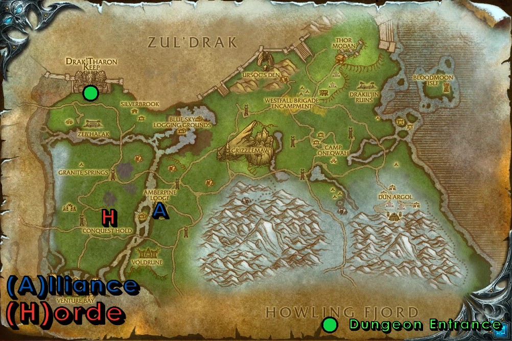 Drak'Tharon Keep Entrance Location