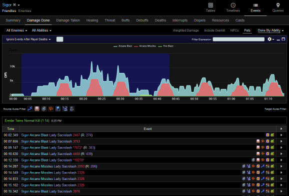 Events in Warcraft Logs