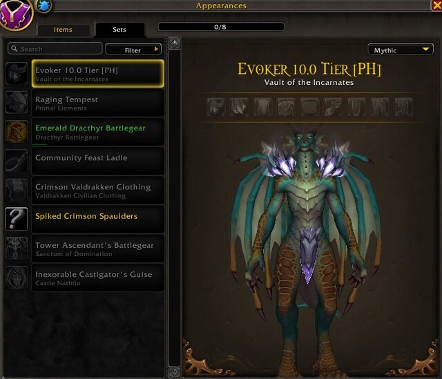 Dracthyr Rồng hình dạng Transmog