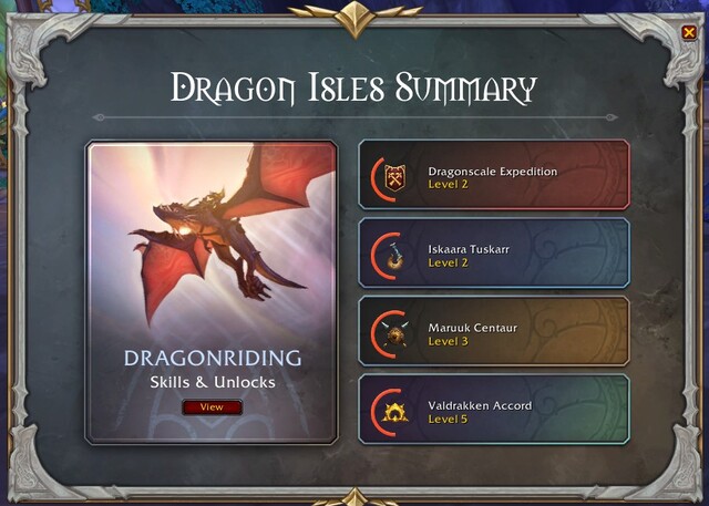 Dragon Isles Summary Tab