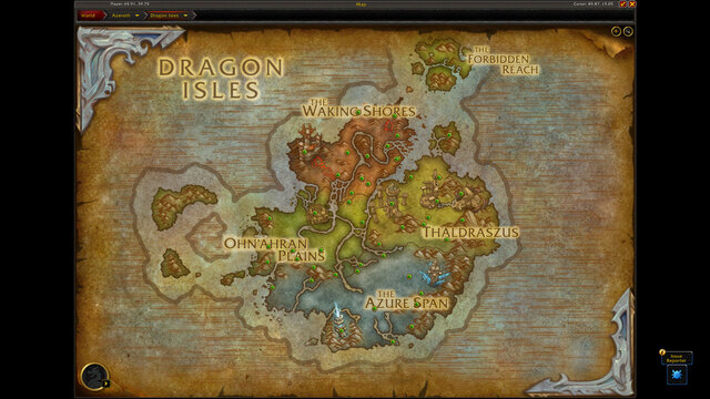 Karta befolkad med Dragon Glyph -platser