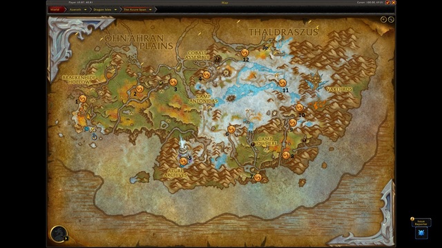 The Azure Span Dragon Glyph Map