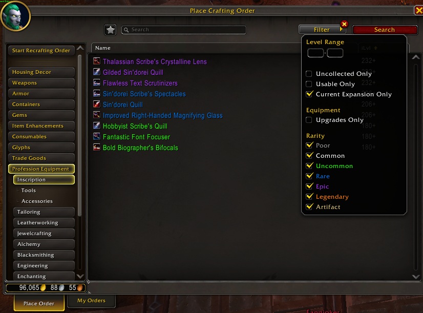 Crafting Orders UI