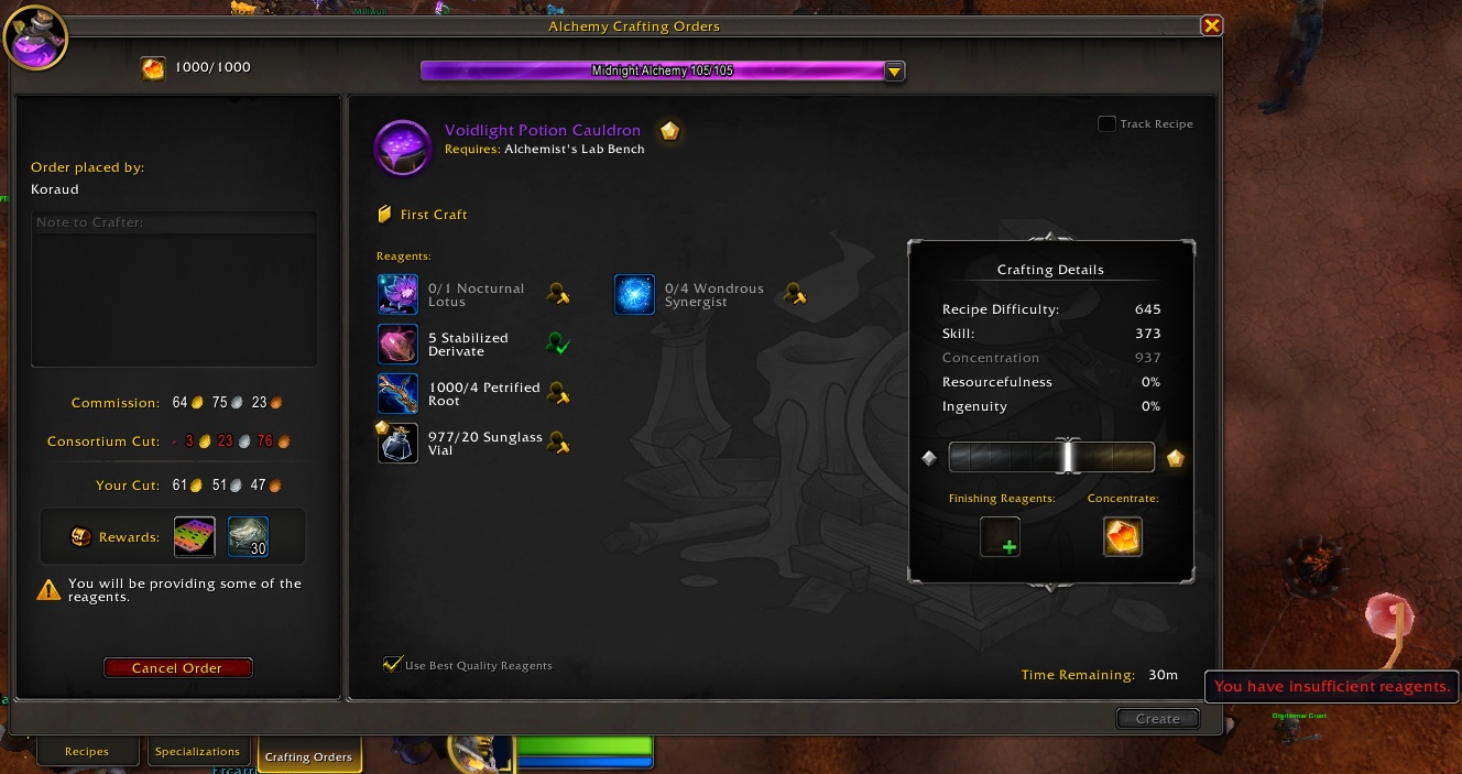 Crafting Orders Profession UI2