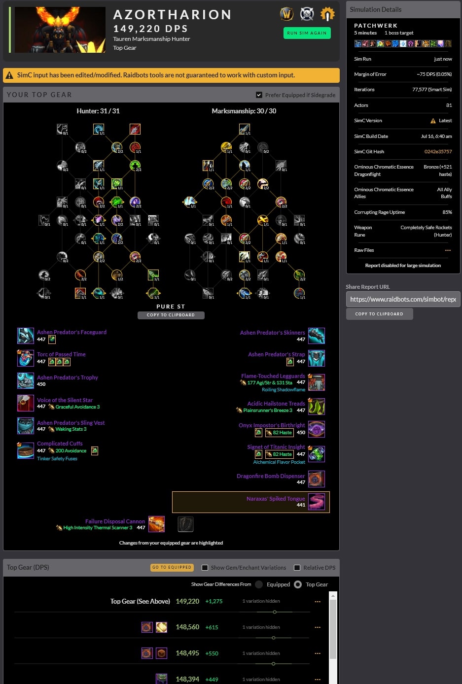 How to Use The Top Gear Feature of Raidbots - World of Warcraft - Icy Veins
