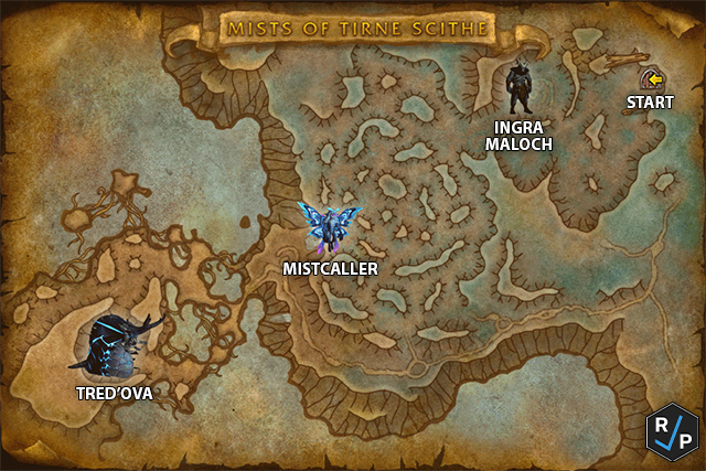 Mists of Tirna Scithe Map with Bosses
