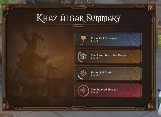 Khaz Algar Summary Tab