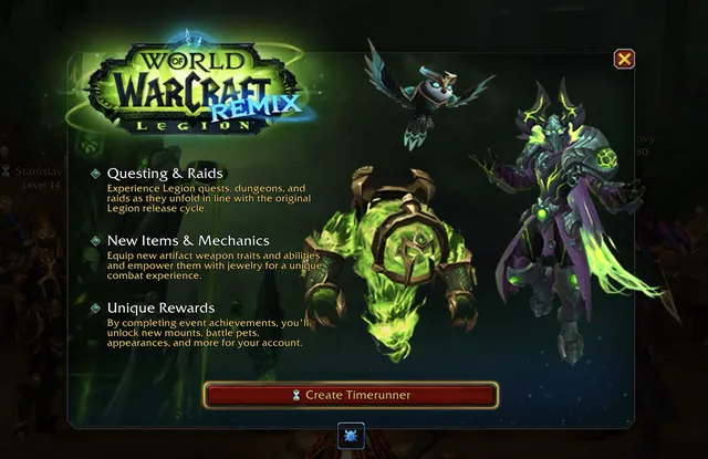 Legion Remix Screen
