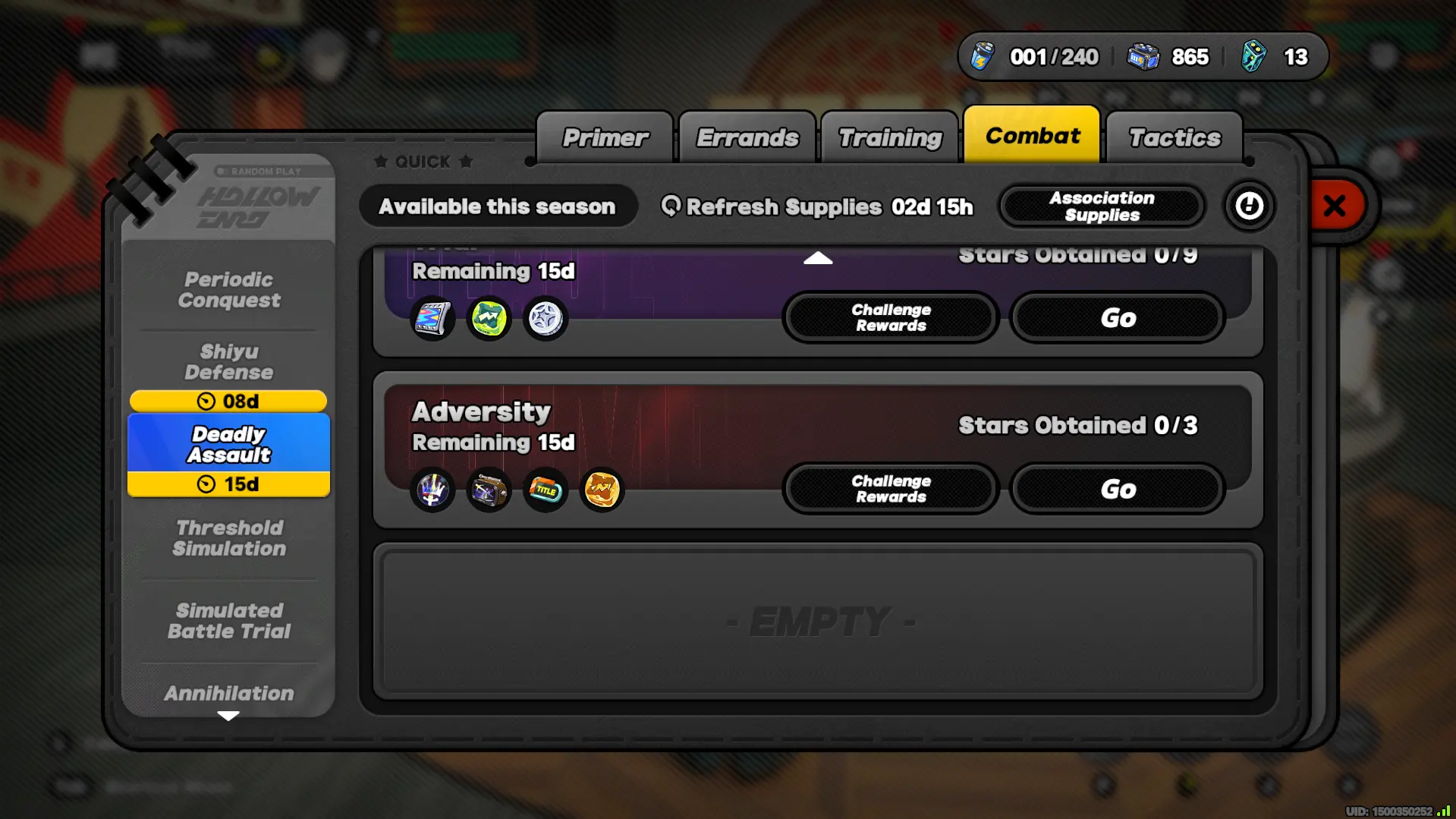 Deadly Assault Adversity Mode