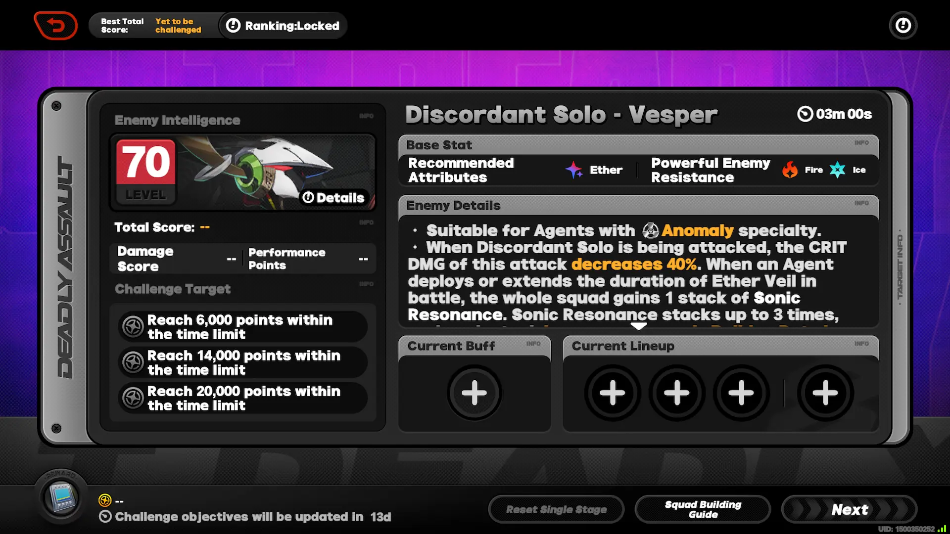 Deadly Assault Discordant Solo Vesper