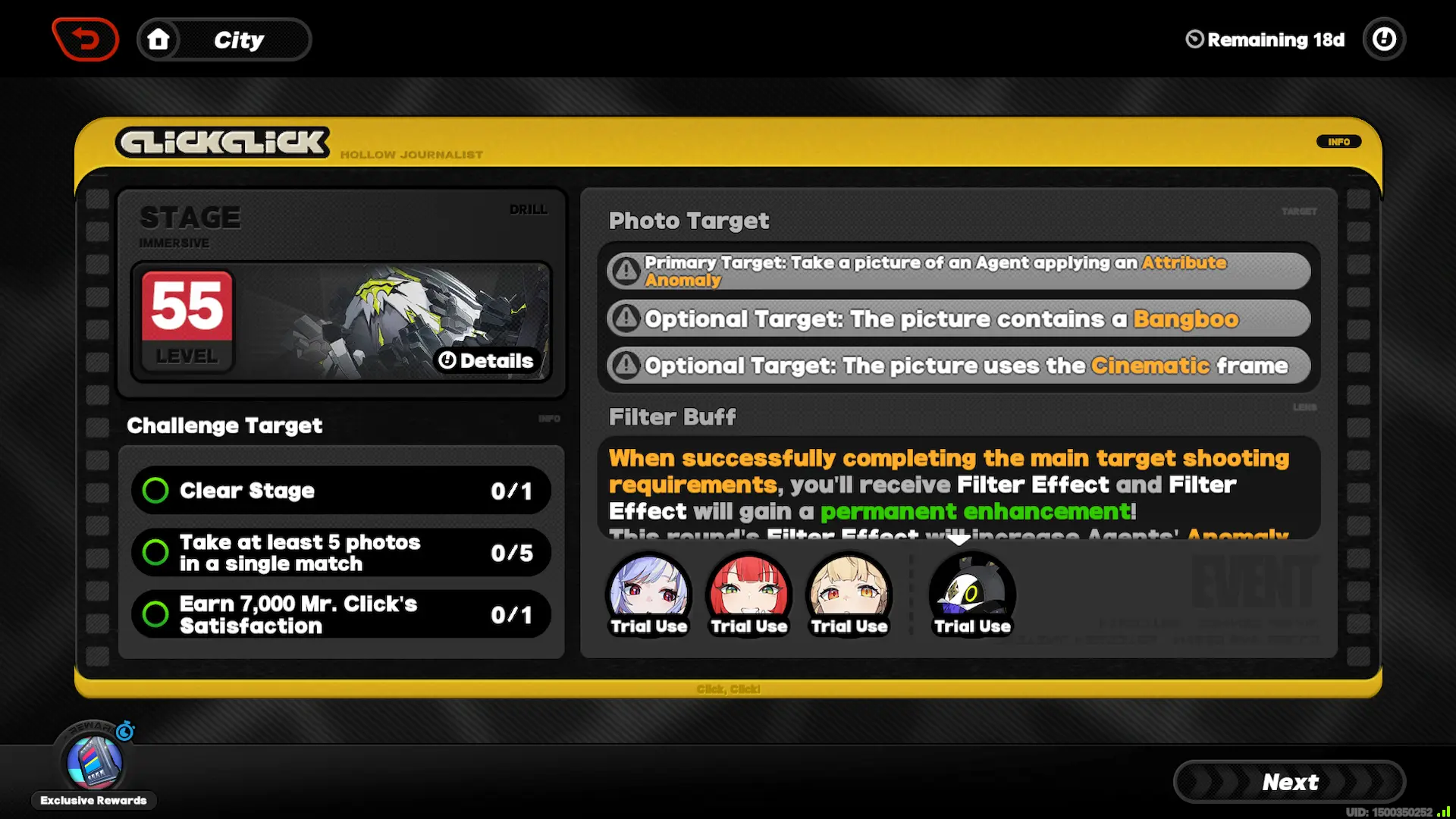 SNAP! Shining Strike Event Targets