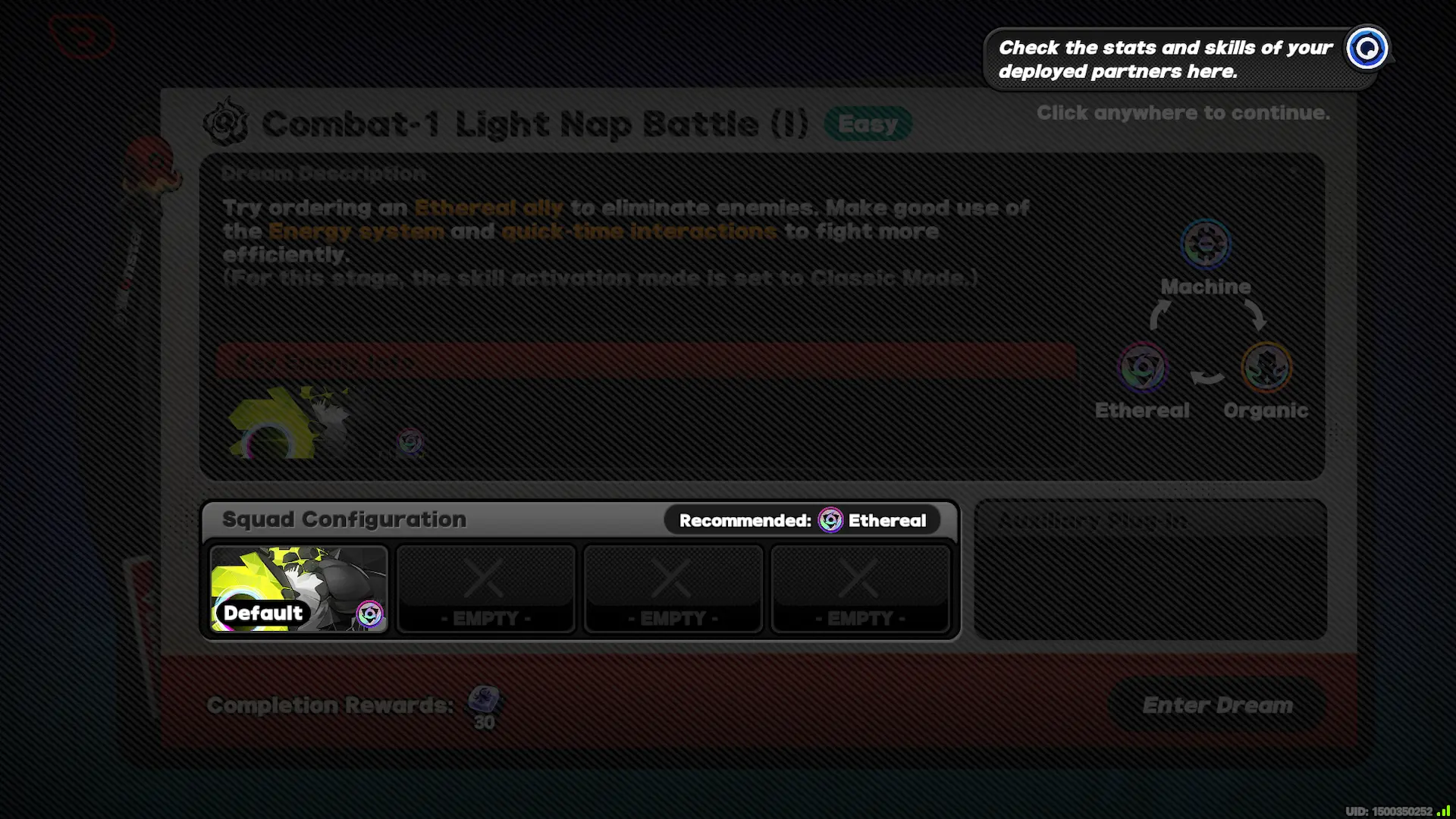 When Dreams Remain Unfinished Event Combat Stages