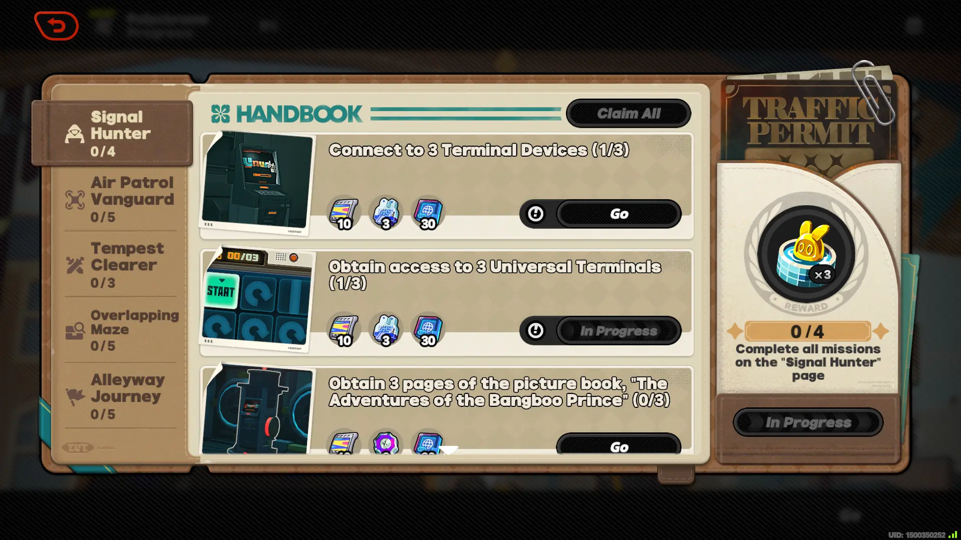 Celestial Nexus Intelligence Dossier Event Menu