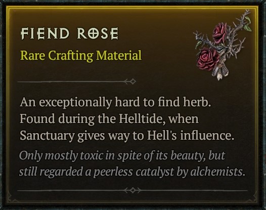 Fiend Rose Crafting Material Diablo 4