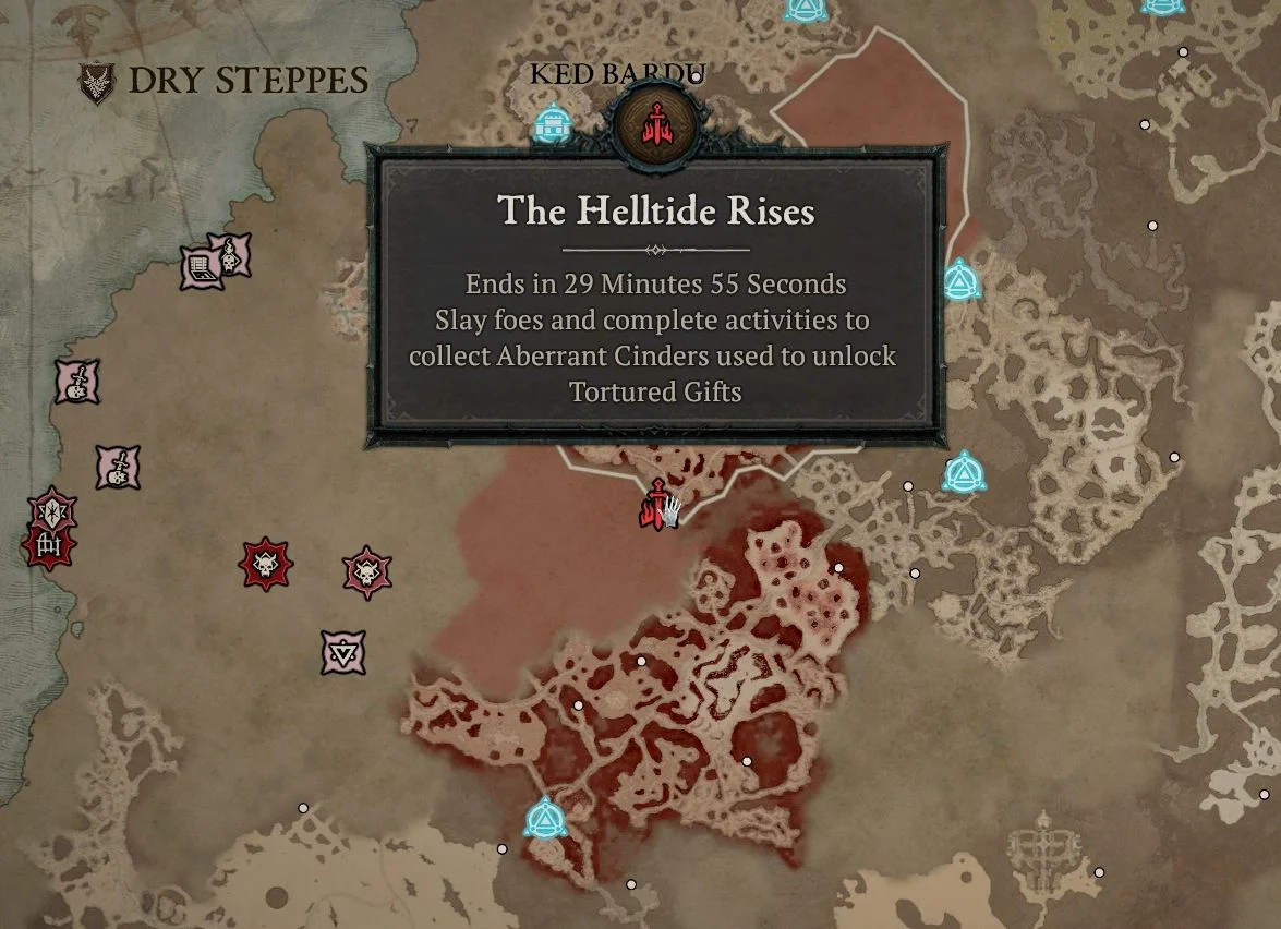 Helltide Map Dry Steppes Diablo 4