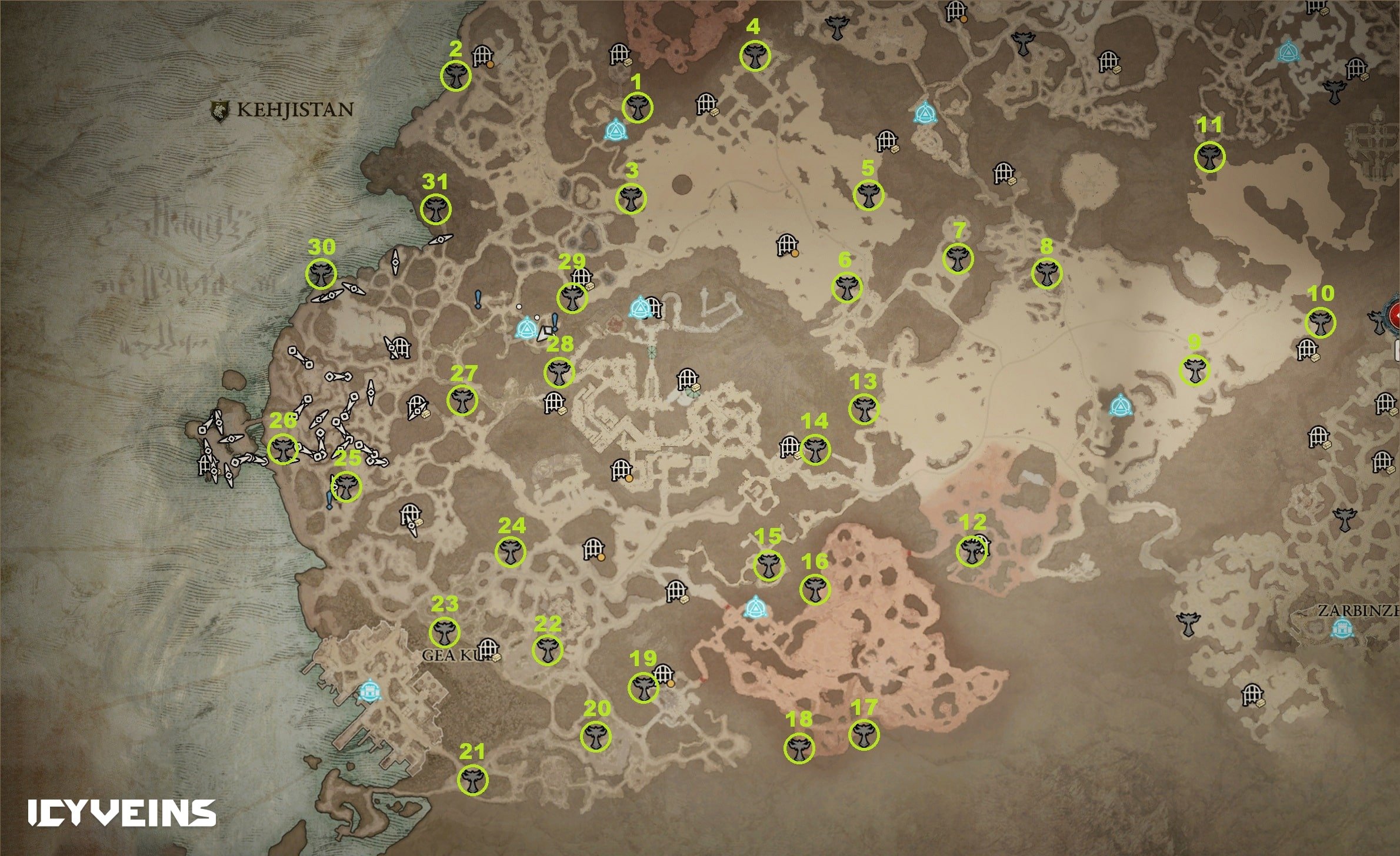 Kehjistan Altar of Lilith Map in Diablo 4