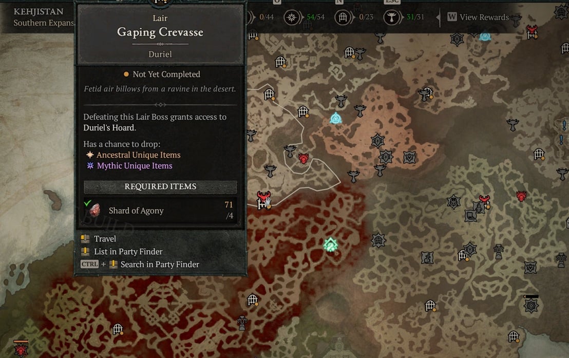 Diablo 4 Duriel Lair Boss Location