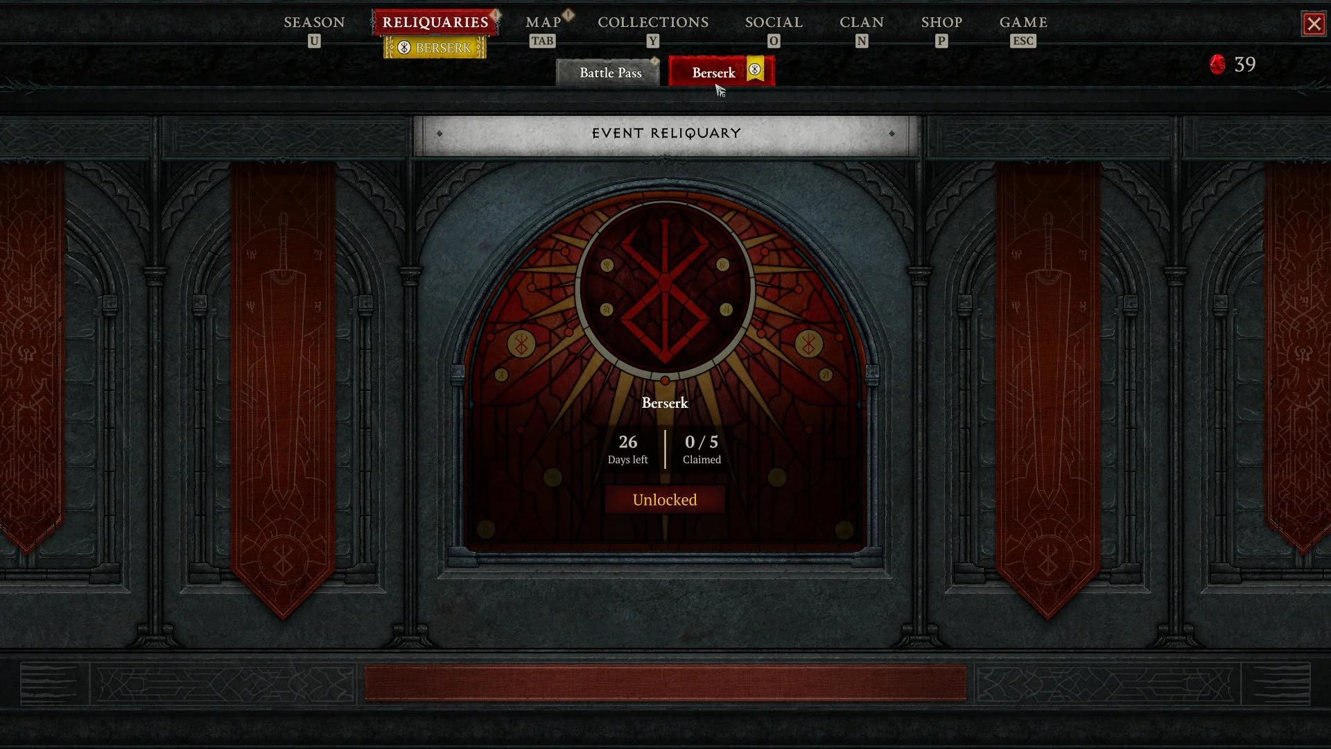 Berserk Diablo 4 Event UI