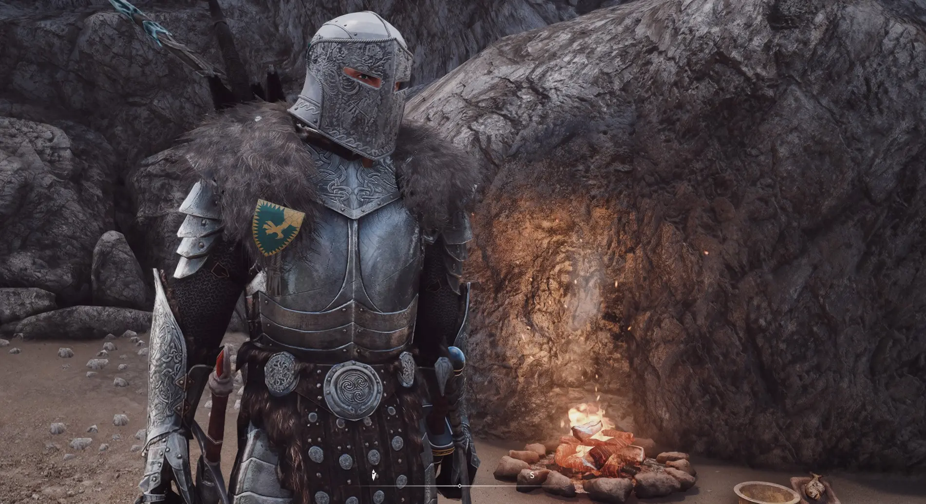 A Knight by a campfire in LoreRim